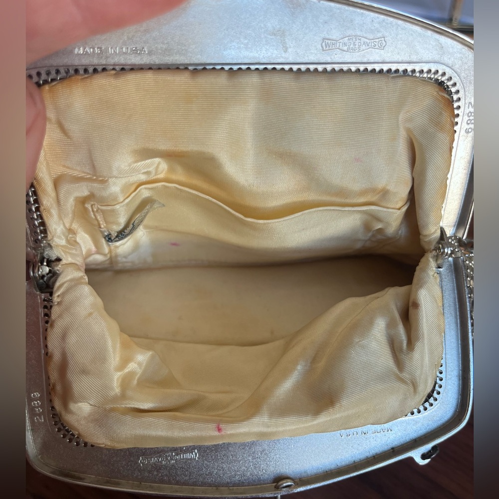 Vintage 1940s-1950s Whiting & Davis Mesh Silver Evening Bag - Picture 5 of 6